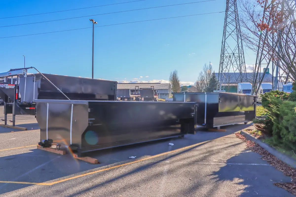 Roll-off dumpster ready for waste disposal at job site for Residential Dumpster Rental in Stonington